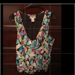 Barely worn different colored feathered tank